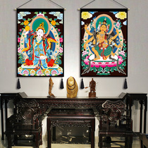 Buddha edge Thangka cloth hanging painting Living room Middle hall entrance background wall decoration Bedroom corridor passage Ethnic style hanging cloth