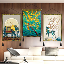 Modern décor cloth art hanging painting Elephant deer chaesel wood hanging room dining room Restaurant bedside sofa Background wall cloth Painting Tapestry