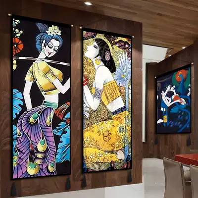 Homestay Decoration Inn Hotel Ethnic character hanging cloth tapestry tapestry Tapestry bedroom living room fabric background cloth
