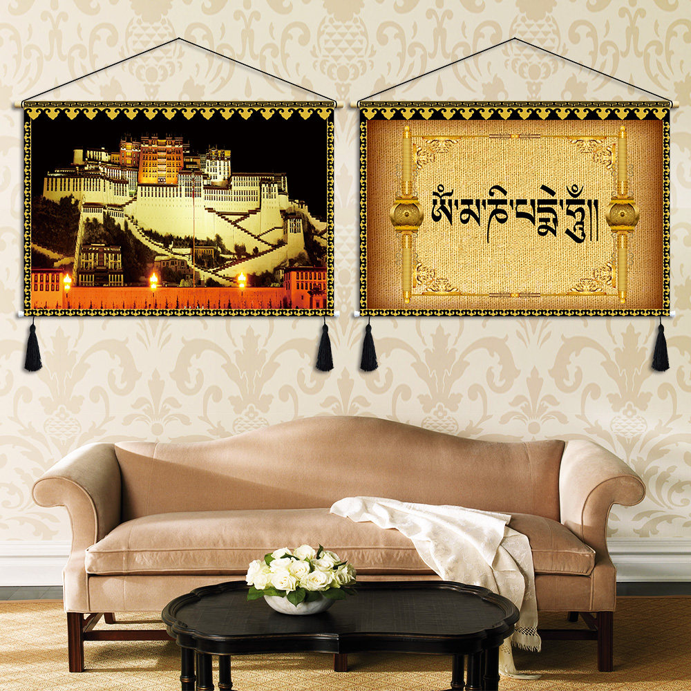 Potala Palace Hung Painting Cloth Art Living Room Room Bedside Painting Tibet Elemental Dining Room Decoration Painting Custom Tibetan Tapestry