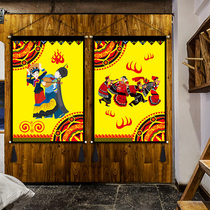 Yi ethnic cloth Art hanging painting Ethnic cloth Painting Cool Mountain Customs Hangbu Hotel Restaurant Folk Guest House Guest House Decoration Tapestry