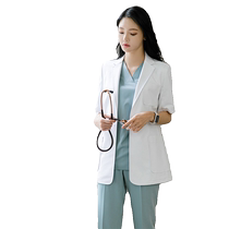 Duozhi high-end short-sleeved Korean white coat breathable summer oral dentistry doctor work clothes drugstore beauty salon clothes