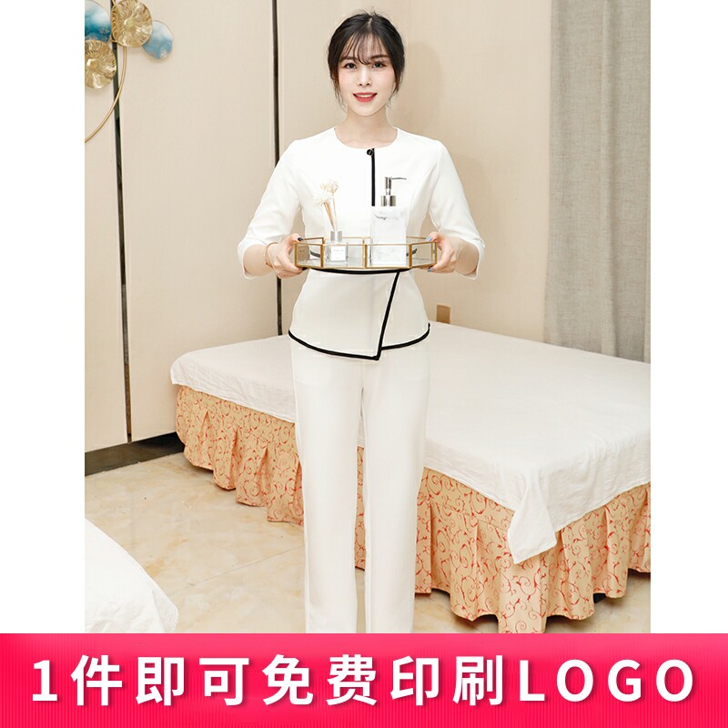 Dochi Summer Medecine Shop Working Suit Women's Professional Suit Temperament Beautician Wellness Club Foot Therapy Foot Bath Uniform