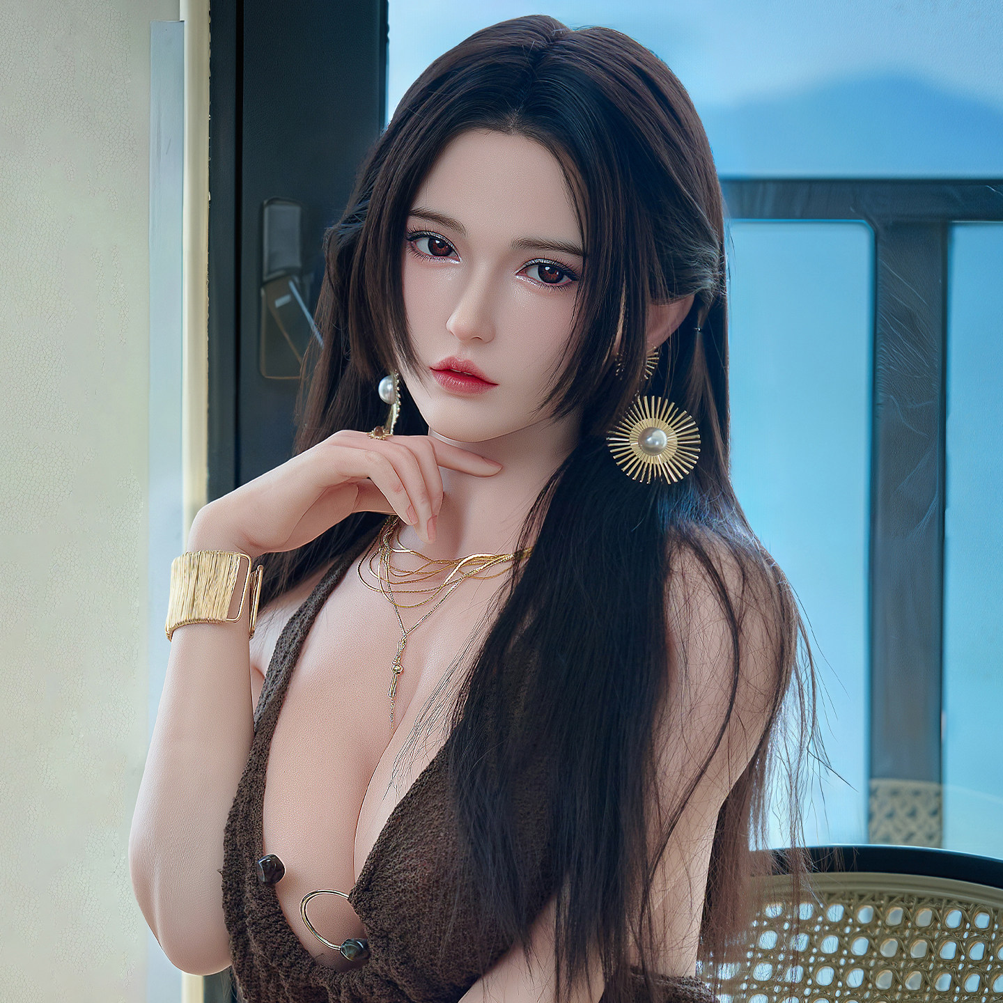Color doll, solid silicone doll, can be inserted into inflatable doll, female full body version, real person version, men's sex toy