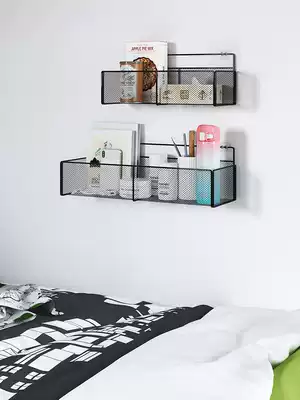 Bedside shelf non-perforated wall dormitory hanger dormitory bedroom wall non-perforated wall storage layer shelf