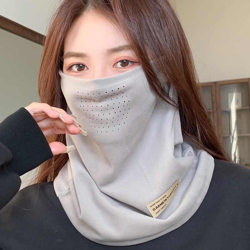 Winter thickened surrounding neck warm and velvety riding hanging ear mask windproof neck lady neck lady 100 lap dual-use neck sleeve-Taobao