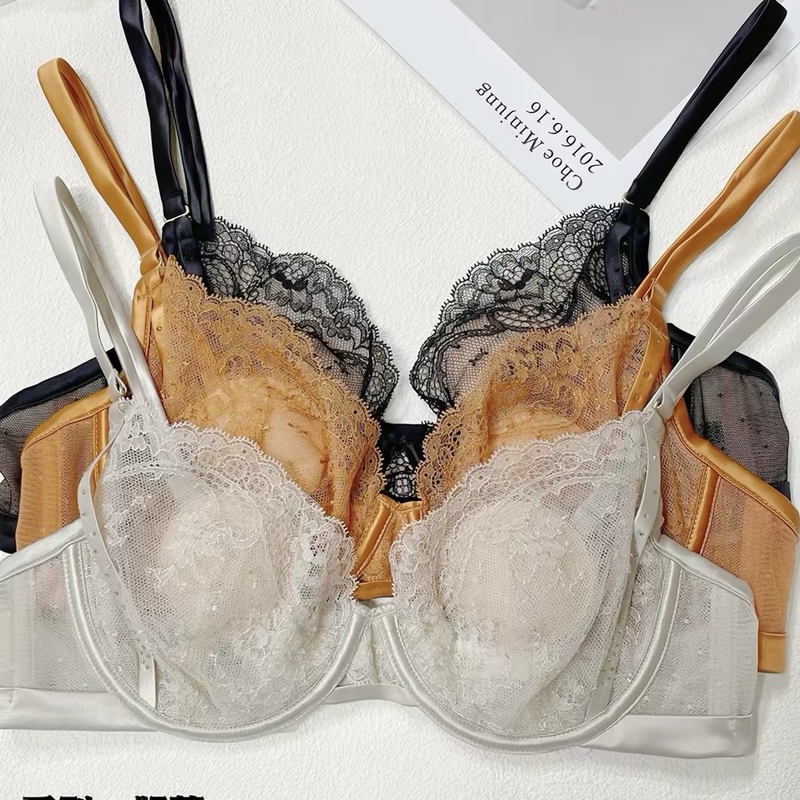 Lace Small Bust Push-Up Bra with Eyelash Lace and Crystal Cups, Comfortable and Seamless 84229 Lace Small Bust Push-Up Bra with Eyelash Lace and Crystal Cups, Comfortable and Seamless 84229