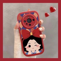 Suitable for Huawei mate60pro mobile phone shell red bottom cute princess p50 40 silicone soft shell anti-fall