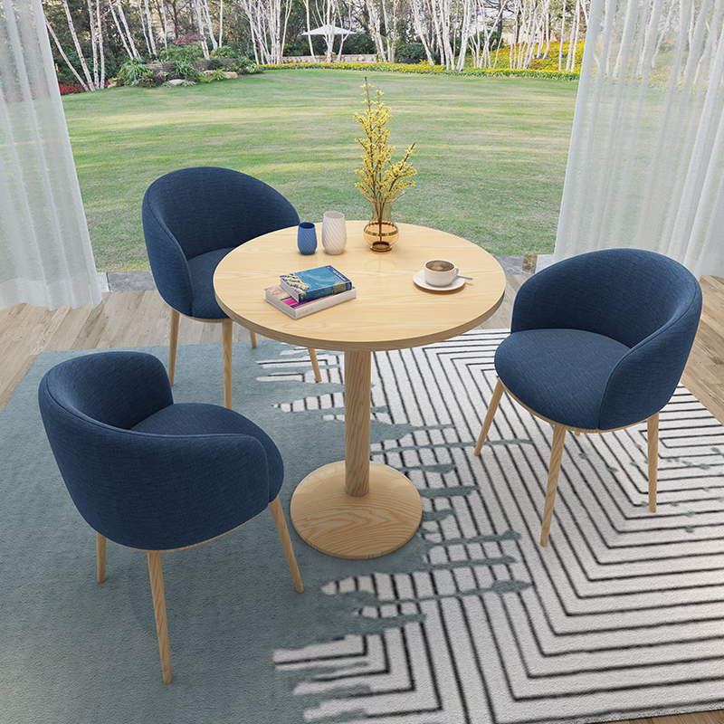 Nordic Style Meeting Table and Chair Set for Milk Tea Shop, Office Reception, Casual and Simple, ins Small Round Tables with One Table and Three Chairs