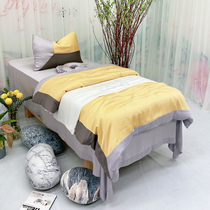 Beauty salon quilt cover bed cover four-piece skin management body bed cover spa Nordic wind print logo universal bed cover