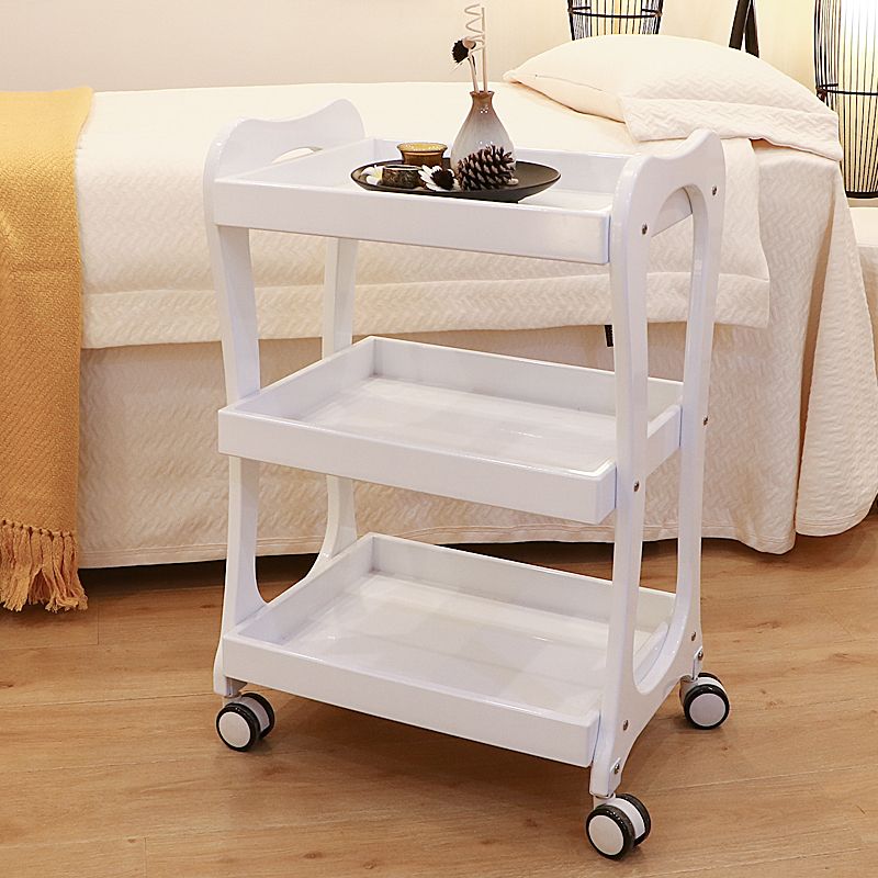 Premium Baked Paint Compression Solid Wooden Beauty Cart Mobile Tool Cart Nail Trolley Storage Rack Beauty Cart European