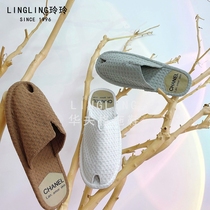 Beauty salon with cotton waffle slippers soft bottom non-slip bathroom non-disposable slippers can be customized logo