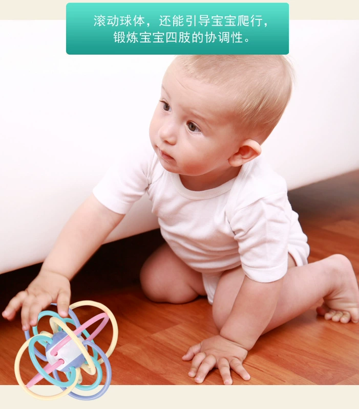 Bé teether mol cắn cắn nhai chuông tay giáo dục sớm đồ chơi giáo dục bé Manhattan bắt bóng - Gutta-percha / Toothbrsuh / Kem đánh răng