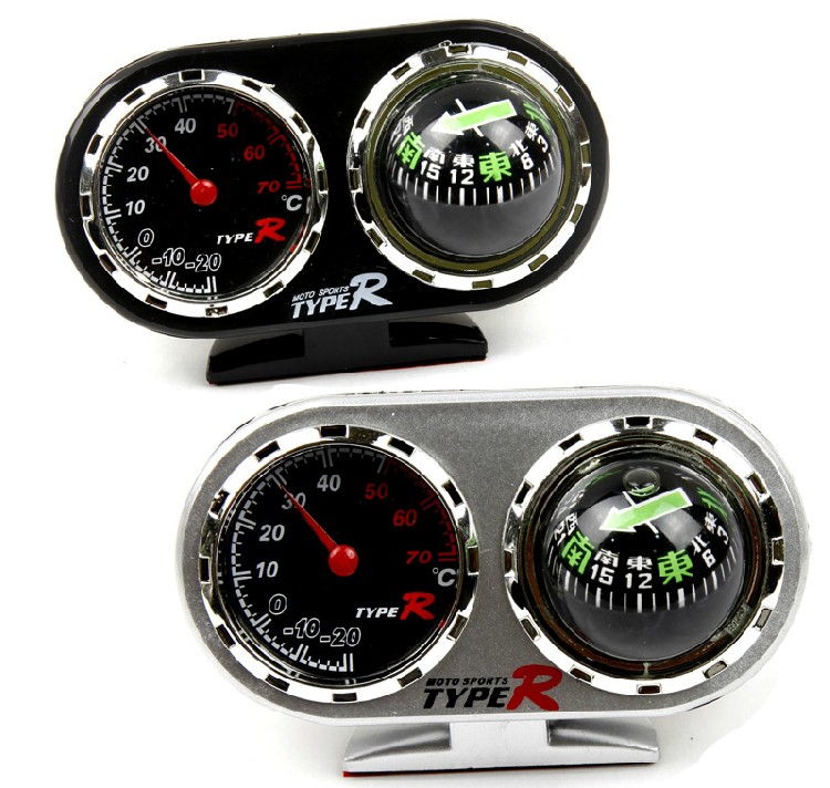 Car guide ball Car compass thermometer two-in-one car guide ball YH-051