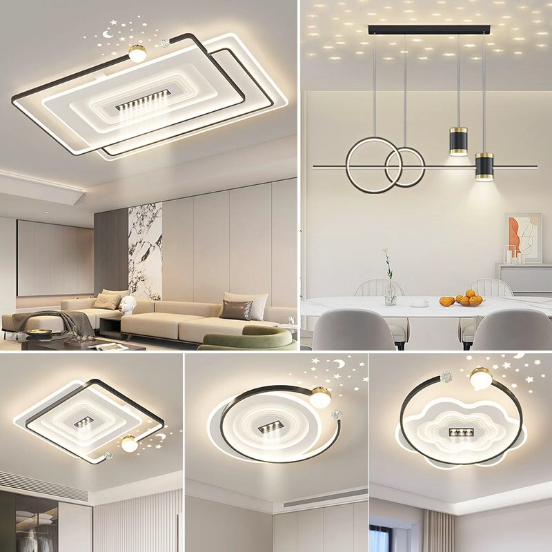 Living Room Lamp 2026 New Model Living Room Main Light Rectangular Led Ceiling Lamp Modern Simple Whole House Package Lighting Fixtures