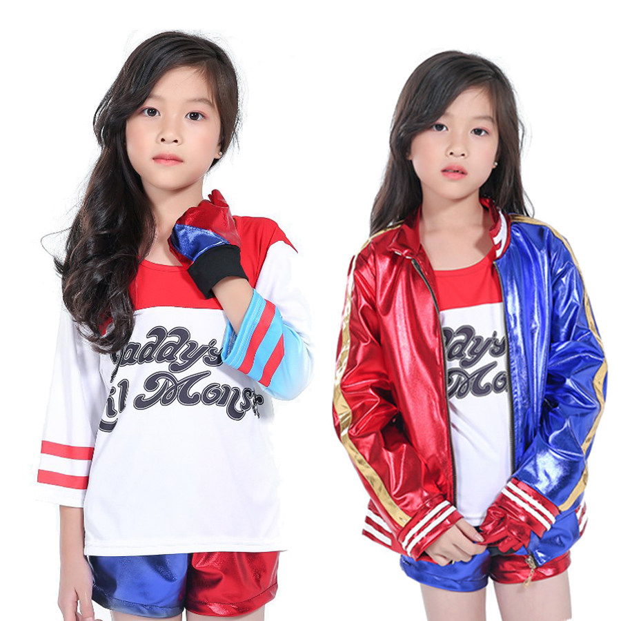 Children's Halloween clown female Haley Quinn cos dress costume suicide squads Harley Quinn