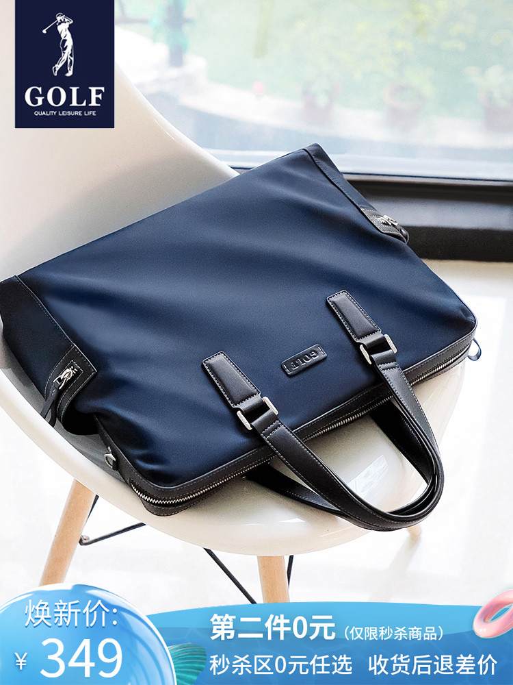 GOLF handbag MEN's briefcase casual shoulder bag Korean version of the tide Oxford cloth business oblique cross bag Canvas backpack