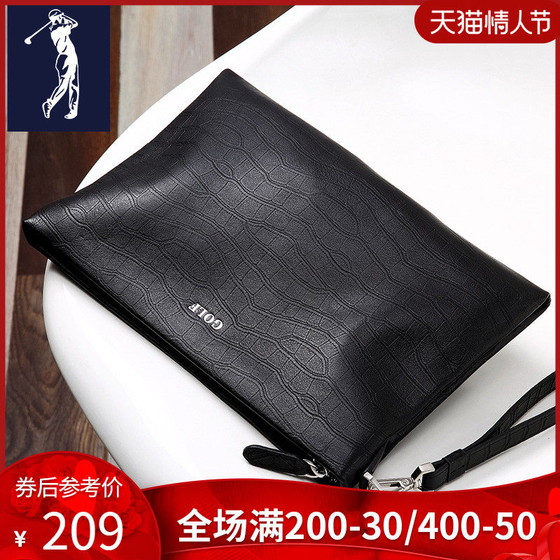 GOLF handbag men's 2021 new fashion men's genuine leather clutch bag casual clutch bag cowhide business envelope bag