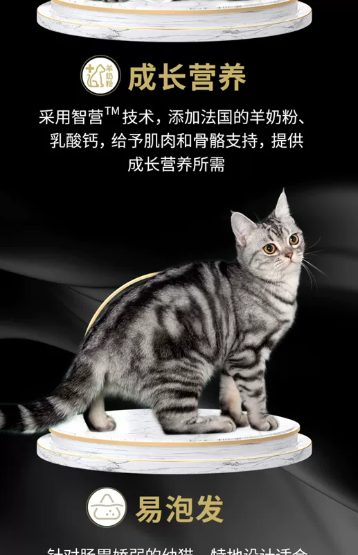 Bi Ruiji bánh sữa thức ăn cho mèo thời kỳ cai sữa cho con mèo thức ăn chủ yếu là thức ăn cho mèo non Bánh sữa thức ăn khô 2kg thức ăn cho mèo 4 kg - Cat Staples