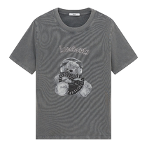 dzzit plain washed short-sleeved T-shirt 2024 summer counter new punk style sweet cool high-end sense for women