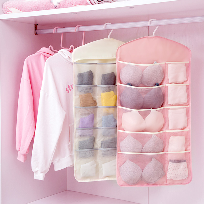 Underwear panties socks storage box 24 compartments with cover fabric dorm students storage artifact folding divider compartment bag
