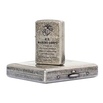 High-grade ancient silver copper stainless steel cigarette case 20 portable flip cover anti-pressure army male retro old cigarette case