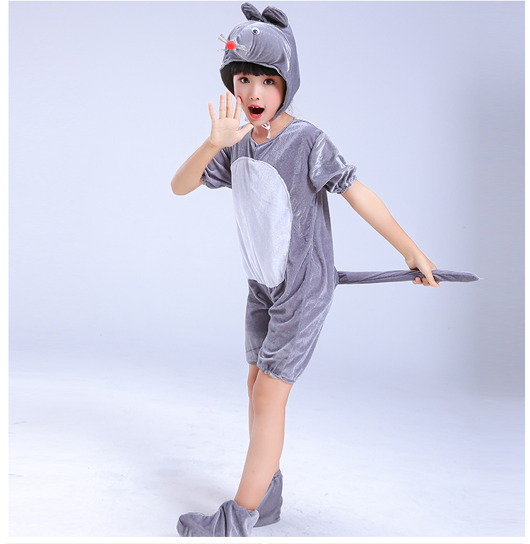 Ngày mới của trẻ em Ngày đầu năm của trẻ em Trang phục động vật Phim hoạt hình Chuột Xiêm Hiệu suất Quần áo Chuột Sân khấu Dress Gauze đồ bé gái