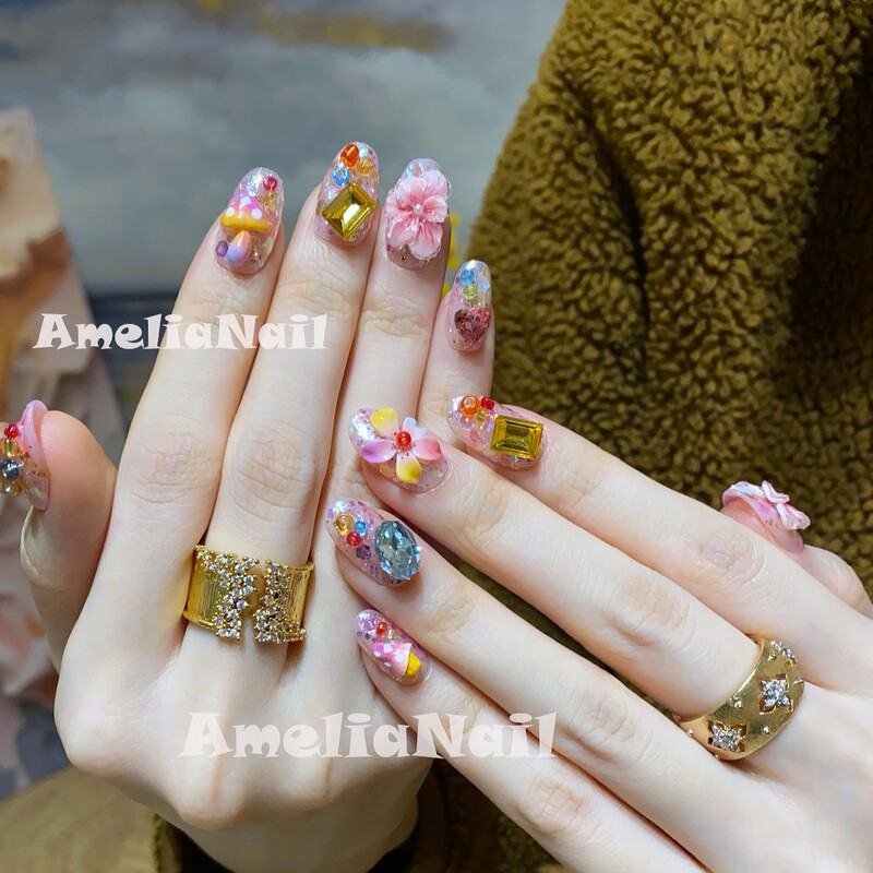 Amelianail Wearable Nails·Psychedelic Paradise·Purely Handmade Light Luxury Nail Art 841 Korean Style Carved Mushroom Design Ins Amelianail Wearable Nails·Psychedelic Paradise·Purely Handmade Light Luxury Nail Art 841 Korean Style Carved Mushroom Design Ins