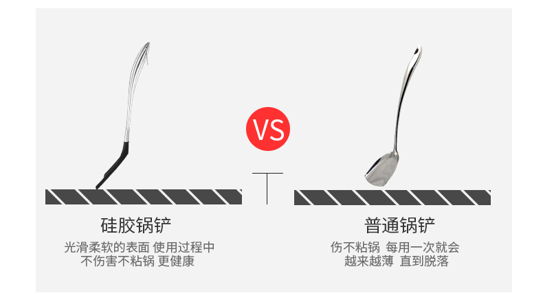 Chảo chống dính chảo silicone Đức nồi xẻng nhiệt độ cao nấu xẻng khuấy thìa dụng cụ nhà bếp bằng thép không gỉ thìa dụng cụ nhà bếp chảo inox chống dính
