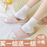 Vớ trắng vớ nữ ống cotton mùa thu và mùa đông dày phiên bản Hàn Quốc của gió đại học nữ Nhật Bản vớ cotton đen vớ thủy triều