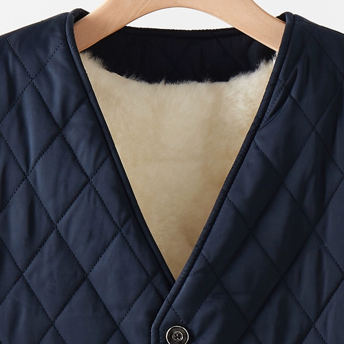 Демисезонный шерстяной удерживающий тепло жилет, из натуральной кожи, для среднего возраста