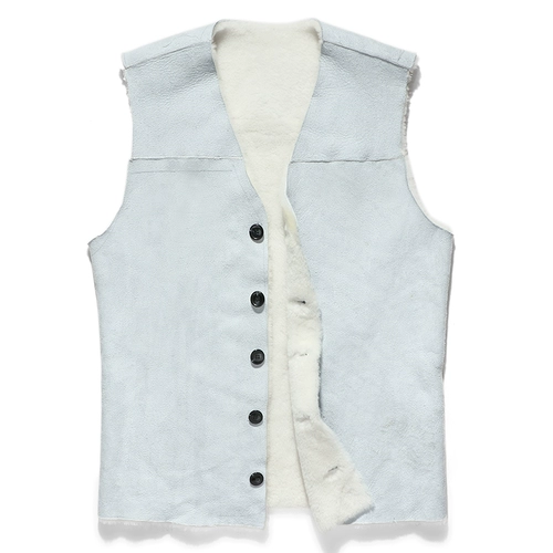 Демисезонная шерстяная удерживающая тепло куртка, мужской жилет, для среднего возраста, увеличенная толщина, из натуральной кожи