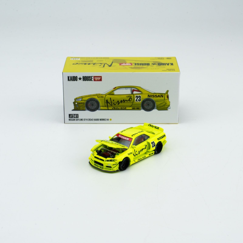 Mini Gt/Kaido House 1:64 Nissan Skyline Gt-R R34 Alloy Car Model
