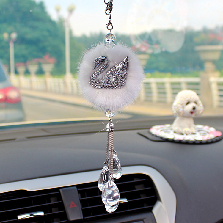 New car pendant ladies creative crystal mink car interior accessories car pendant car pendant pendant