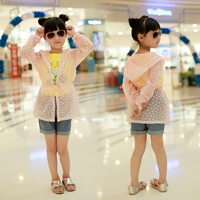 Trẻ em Kem chống nắng Quần áo Da Cô gái Cô gái Bé Mùa hè Bảo vệ UV Chống nước Bãi biển ngoài trời Áo khoác dài áo choàng 2 lớp cho bé