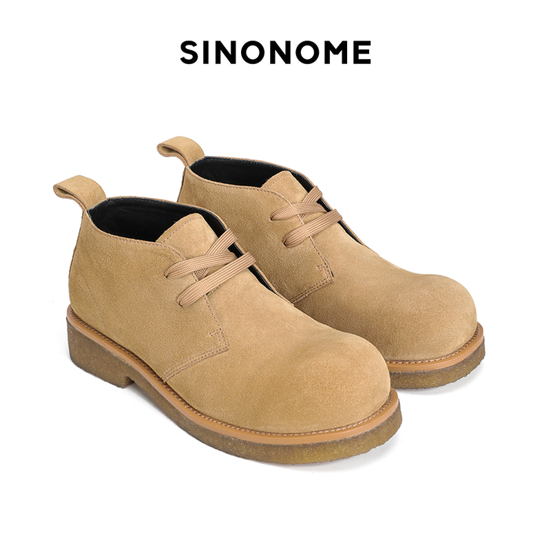 Sinonome Imported First-Layer Cowhide Suede Rubber Sole Work Boots Martin Desert Short Boots Big Toe Mickey Men's Shoes