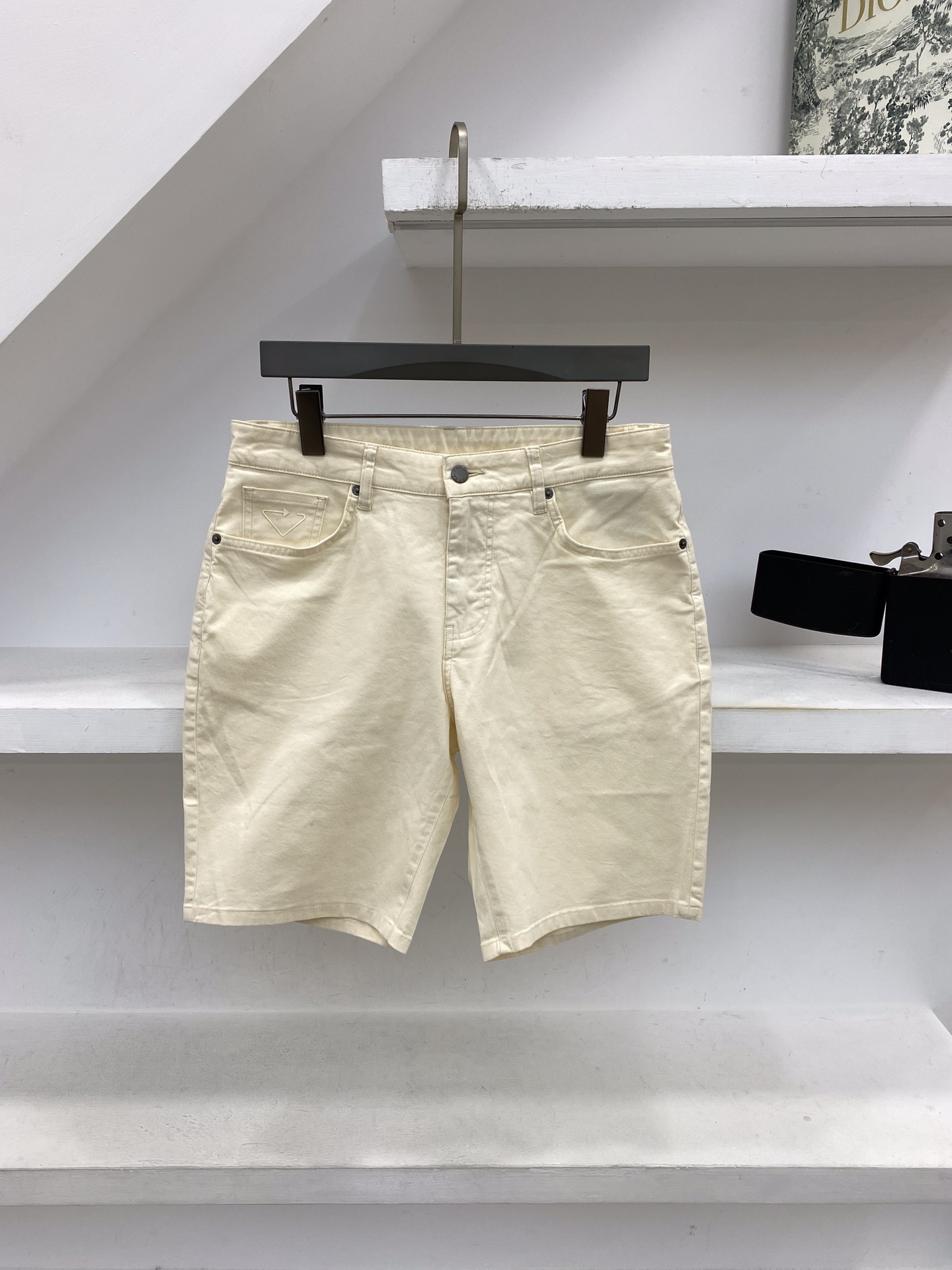 KhakiSzpradag P Pujia new pattern summer classic bottom pocket triangle Iron standard business affairs Versatile leisure time Denim shorts
