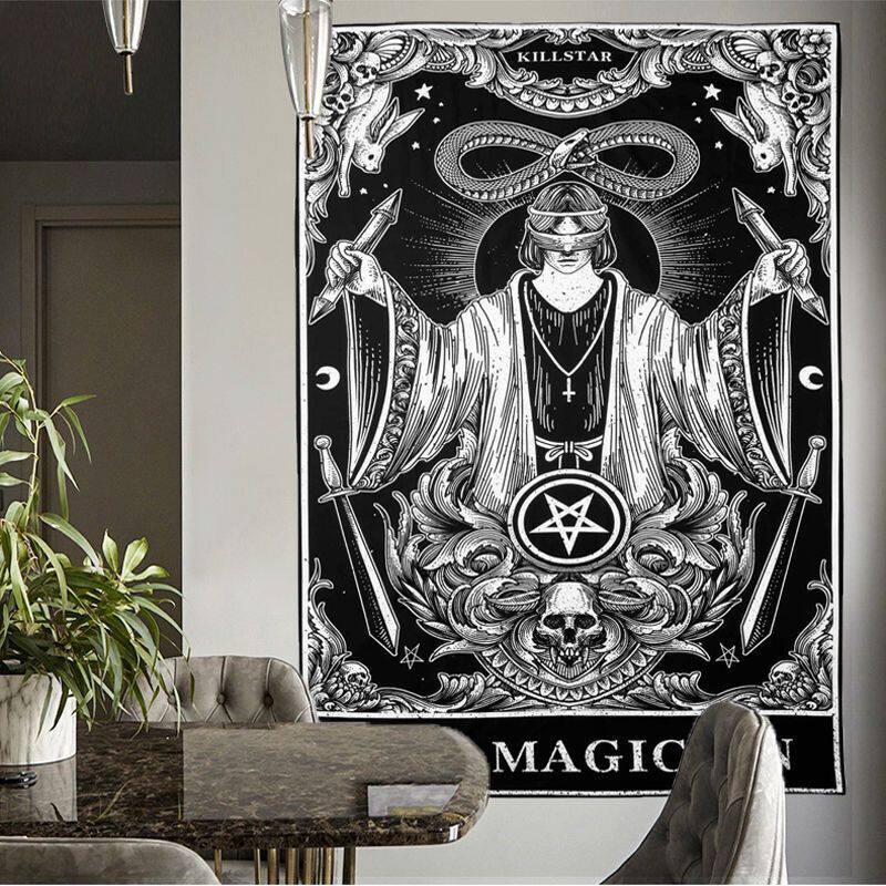 Dark Tide Card Rock Gothic Gothic hanging bedroom Bedroom Room Renovation Background Wall Cloth Bar Folk Juku Bedside Decorated Tapestry