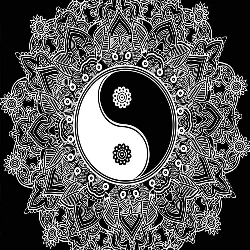 Mandala Đông Nam Á Tai Chi Treo Ins Nền Vải Tường Trang Trí Tường Vải Nền Vải Rèm thảm treo tường hình cô gái	