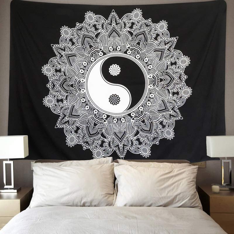 Mandala Đông Nam Á Tai Chi Treo Ins Nền Vải Tường Trang Trí Tường Vải Nền Vải Rèm thảm treo tường hình cô gái	