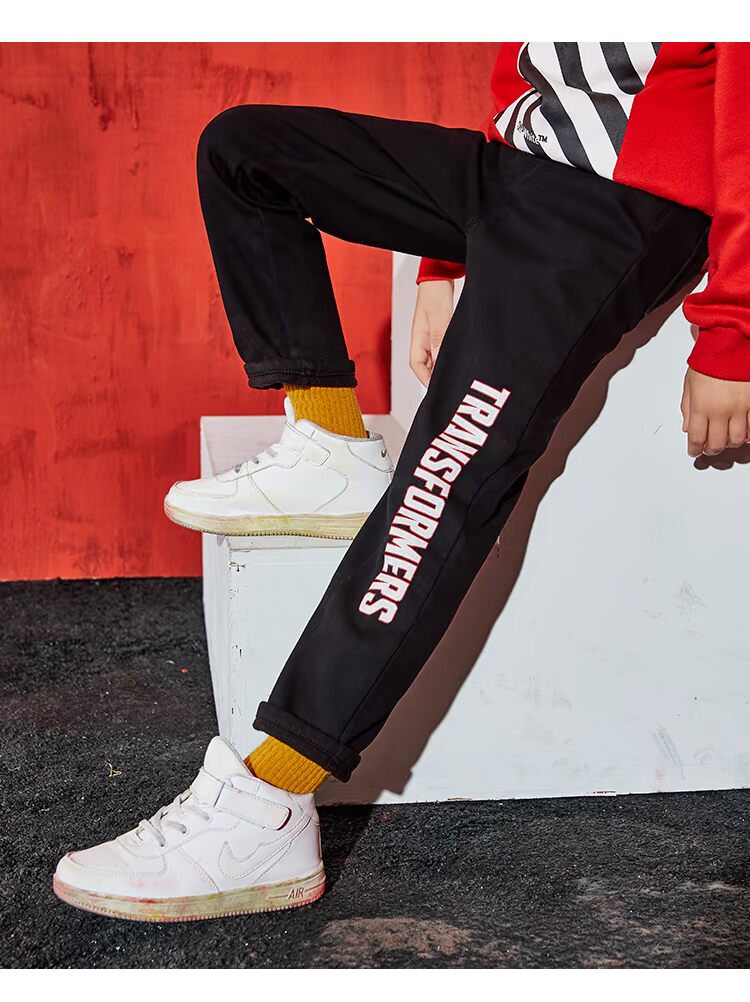 Quần jeans bé trai 2018 thu đông mới cho bé lớn cộng với quần nhung dày trẻ em phiên bản Hàn Quốc của quần ôm ấm đồ bơi trẻ em