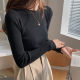 Lixu black bottoming shirt women's slim fit 2023 early autumn new round neck thin knitted sweater long sleeves