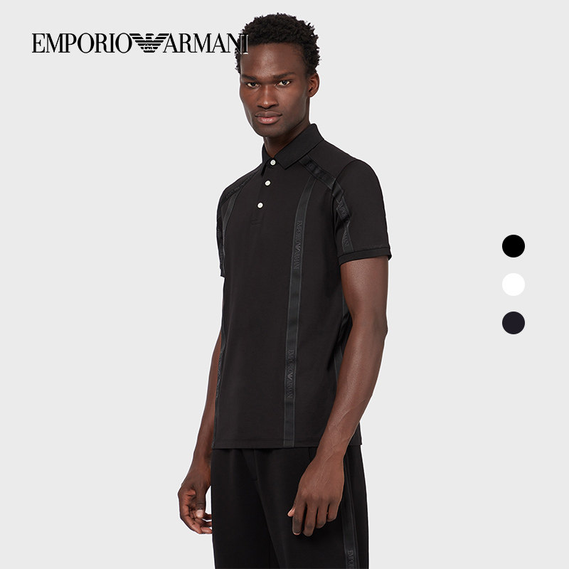 Withdraw EMPORIO ARMANI Armani autumn mercerized cotton short-sleeved POLO shirt