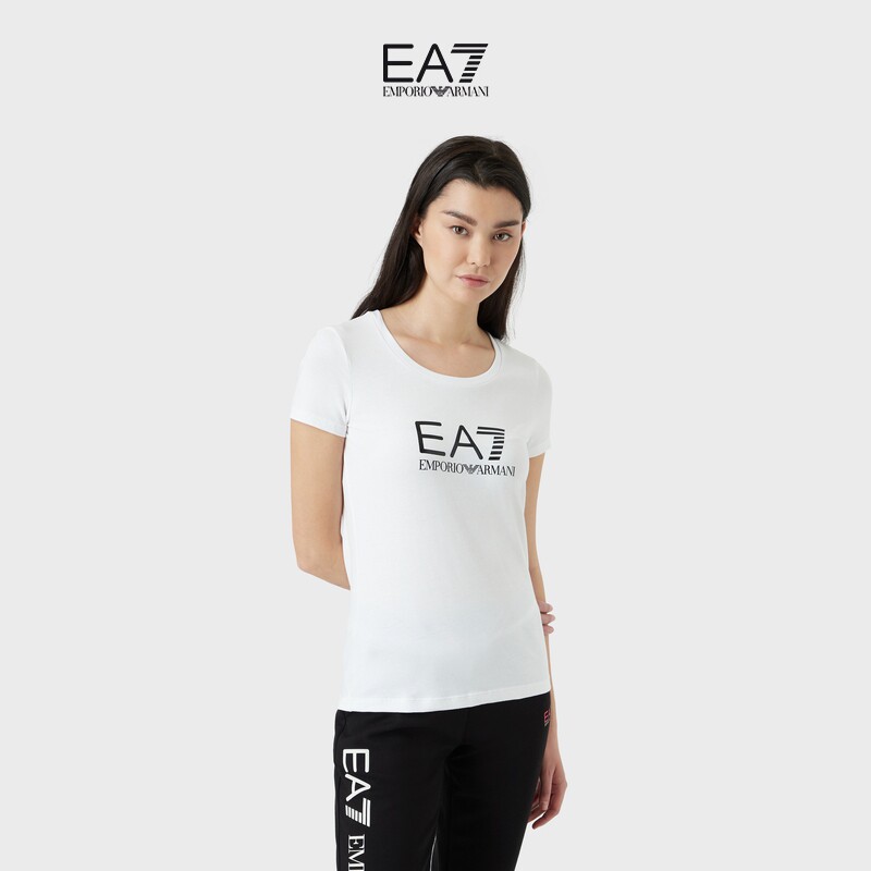 EMPORIO ARMANI Amari EA7 female pure cotton stumbled LOGO round collar for short sleeve sports T-shirt-Taobao