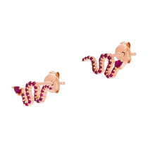 EMPORIO ARMANI Armani 2024 autumn and winter new womens pavé snake-shaped rose gold earrings