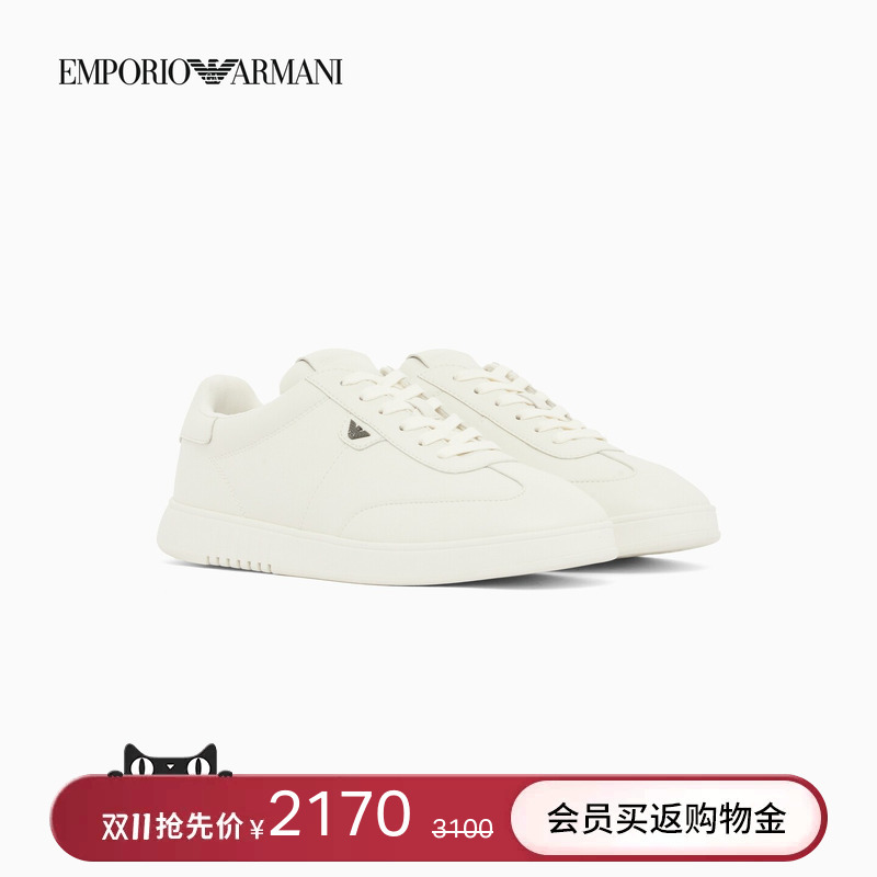 Emporio Armani/Armani Men's Lace-Up Low-Top Metal Eagle Logo Trendy Casual Sports Trainers Emporio Armani/Armani Men's Lace-Up Low-Top Metal Eagle Logo Trendy Casual Sports Trainers