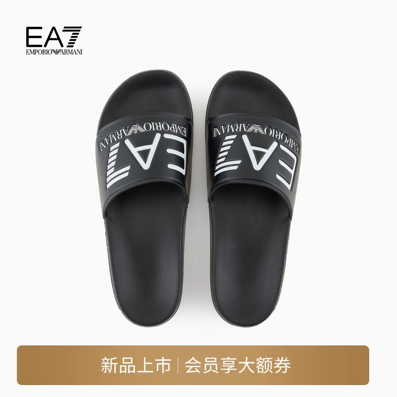 Emporio Armani/Armani Ea7/Men's and Women's Couple Style Single-Strap Flat-Soled Logo Swimming and Beach Shoes Emporio Armani/Armani Ea7/Men's and Women's Couple Style Single-Strap Flat-Soled Logo Swimming and Beach Shoes