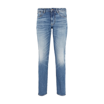 EMPORIO ARMANI Armani 2024 Autumn Mens Pure Cotton Micro-Elastic Slim Low-Waist Washed Jeans