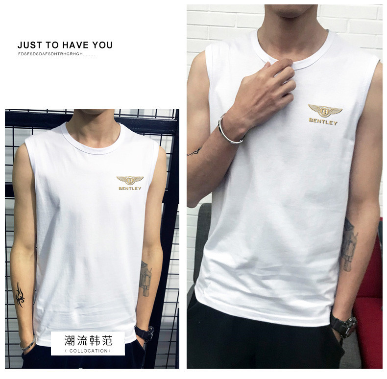 Áo thun cotton nam không tay XL áo dài ngang vai mỏng phần thể thao áo bóng rổ XL rộng vai vest thủy triều các loại áo ba lỗ nam