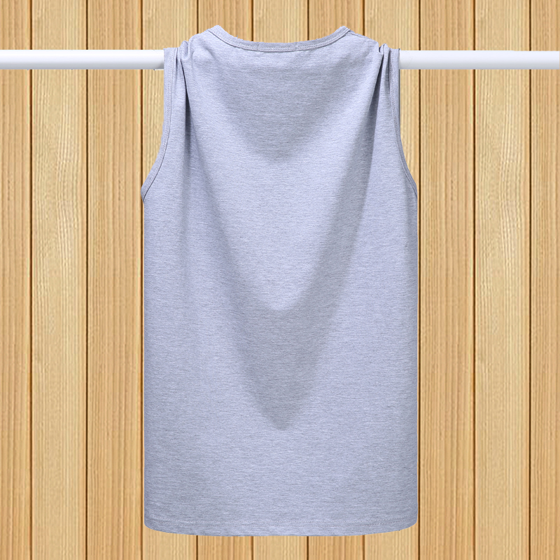 Cộng thêm phân bón XL không tay áo thun cotton cotton thể thao rộng rãi thoáng khí thấm mồ hôi thấm mồ hôi chạy vai ao ba lo